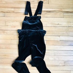 Blank NYC Slim Velvet Overalls